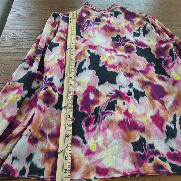 Kobi Halperin Mabel abstract Floral art career‎ soft elegant silk blouse size S - Picture 16 of 16